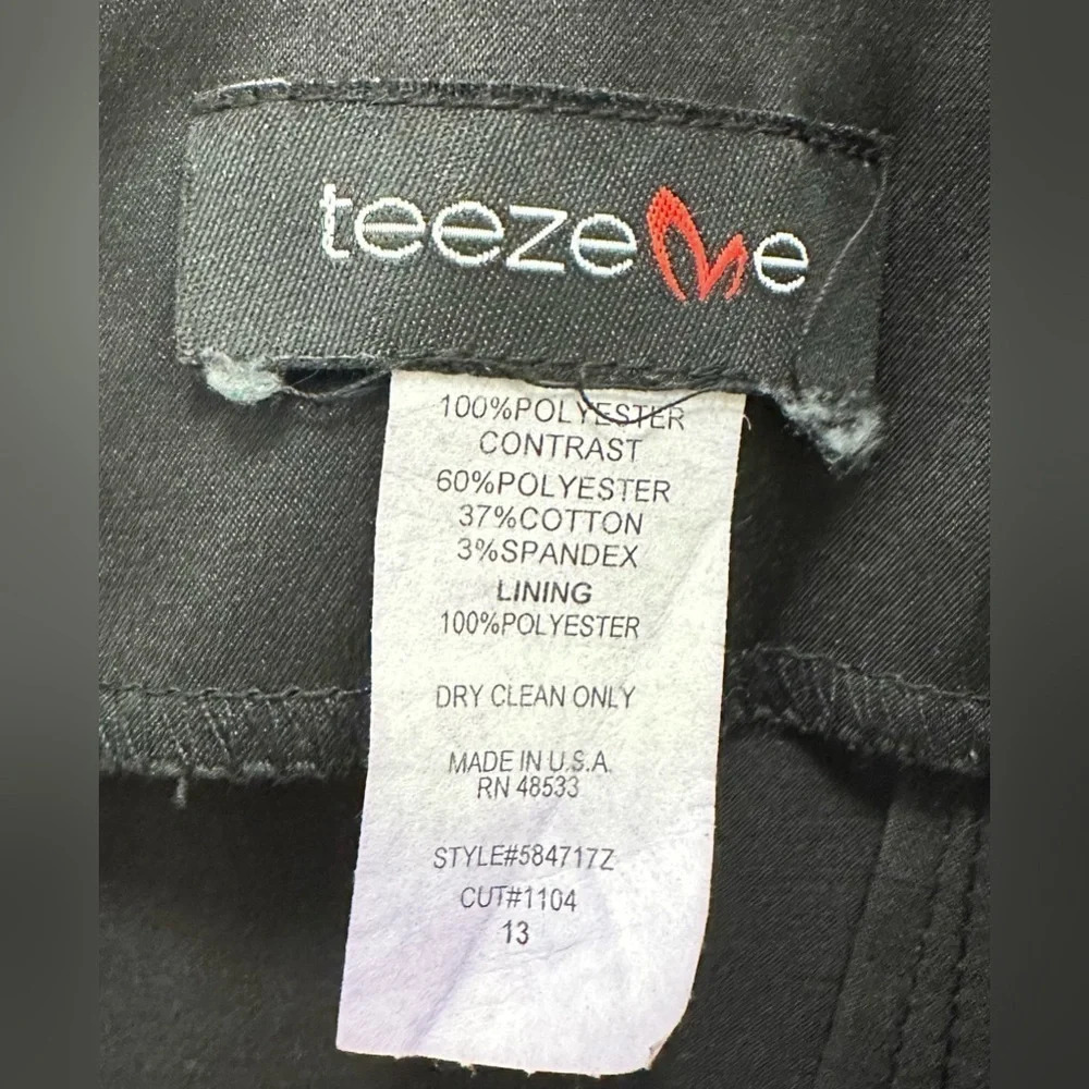 Teeze Me Black with Pink Belt Semi Formal Dress Size 13 - Picture 7 of 7